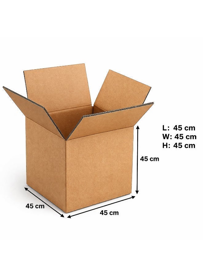 Alayjah,Large Double Wall Corrugated Moving Box + Marker Pen +5 Label Stickers,Heavy-Duty,100% Recyclable Carton Boxes for Packaging, Shipping & Storage, 30kg Capacity,1 Piece (Medium 45x45x45cm) 30100013 - Image 3