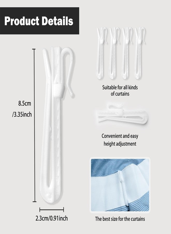 ztlab 80 Pcs Plastic Curtain Hooks,Adjustable Pinch Pleat Curtain Hooks Curtain Clips,Drapery Hooks, Plastic Curtain Hooks for Drapes, Curtain Pin Hooks for Window Curtain, Door Curtain, Shower Curtain - Image 3