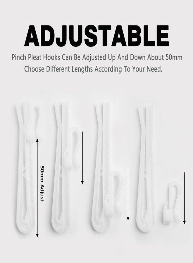 ztlab 80 Pcs Plastic Curtain Hooks,Adjustable Pinch Pleat Curtain Hooks Curtain Clips,Drapery Hooks, Plastic Curtain Hooks for Drapes, Curtain Pin Hooks for Window Curtain, Door Curtain, Shower Curtain - Image 4