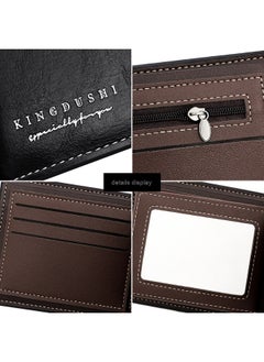 Kingdushi Men's Short Wallet Fashion Simple Men's Splice With Loose Leaf Coin Pocket Coin Wallet Large Capacity Money Clip  - Image 3
