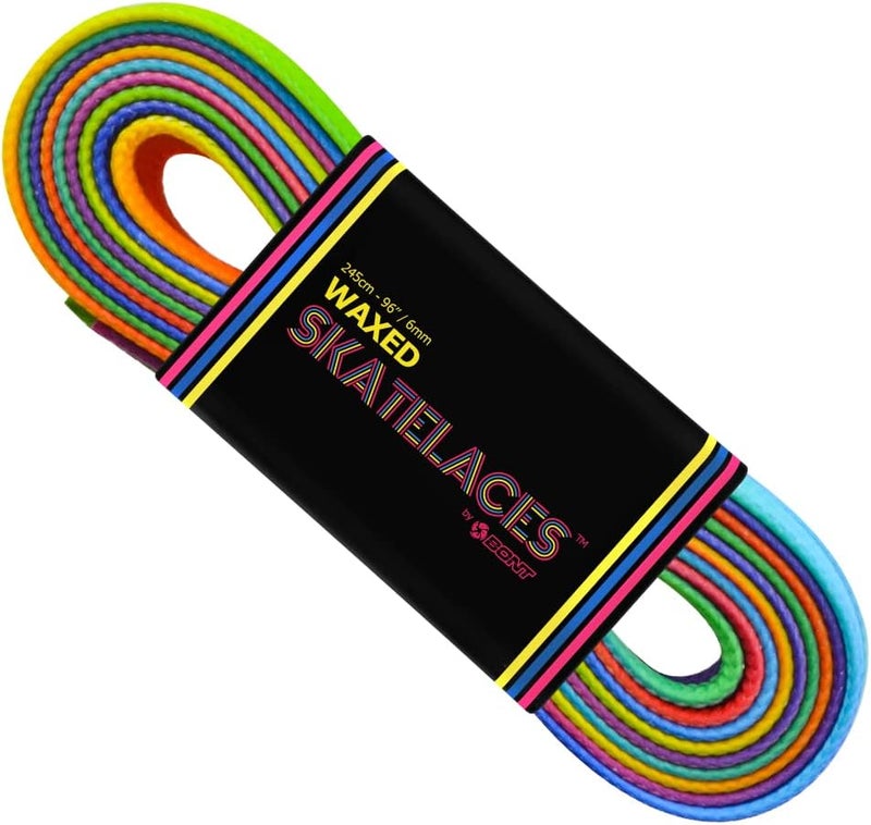 Bont Skates Waxed Laces - 6mm & 8mm - 47" 71" 79" 96" 108" - Rainbow Hunt - Image 1
