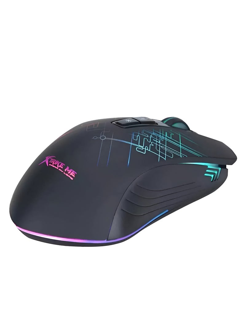 XTRIKE ME GM-510 Wired Gaming Mouse 4800 DPI Optical Sensor 7 Buttons RGB Backlight Programmable-BLACK  - Image 4