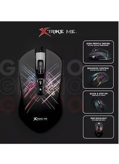 Generic XTRIKE ME GM-510 Wired Gaming Mouse 4800 DPI Optical Sensor 7 Buttons RGB Backlight Programmable-BLACK  - Image 5