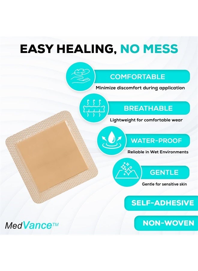 MedVance TM Silicone - Bordered Silicone Adhesive Foam Dressing Size 6"x6" (4.1"x4.1" pad), Box of 5 dressings - Image 5