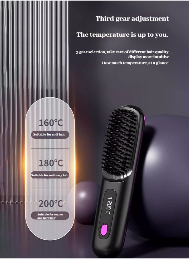 Generic - Professional Hair Dryer & Thermal Styling Comb Set - Smart LCD Display with 3 Heat Modes & Fast USB Charging - Image 1
