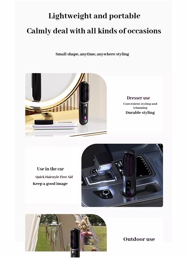 Generic - Professional Hair Dryer & Thermal Styling Comb Set - Smart LCD Display with 3 Heat Modes & Fast USB Charging - Image 1