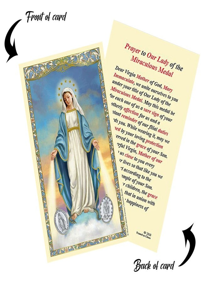 Trendzeen Miraculous Medal Bracelet with Miraculous Medal Prayer Card, The Lord's Prayer Card - Stretch Miraculous Bracelet with Guardian Angel Dangle - Miraculous Medal Bracelet For Women Set of 3 Items - Image 5