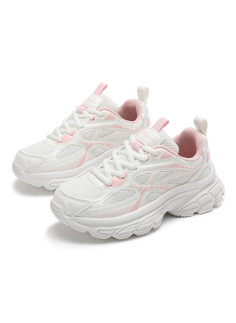 Sky View - Sky View Boys Girls Shoes Kids Sneakers Tennis Running Shoes Lace-up Unisex Lightweight Breathable Walking Shoes High Quality Glossy Material Fashin Sports Shoes For Children's - Image 1