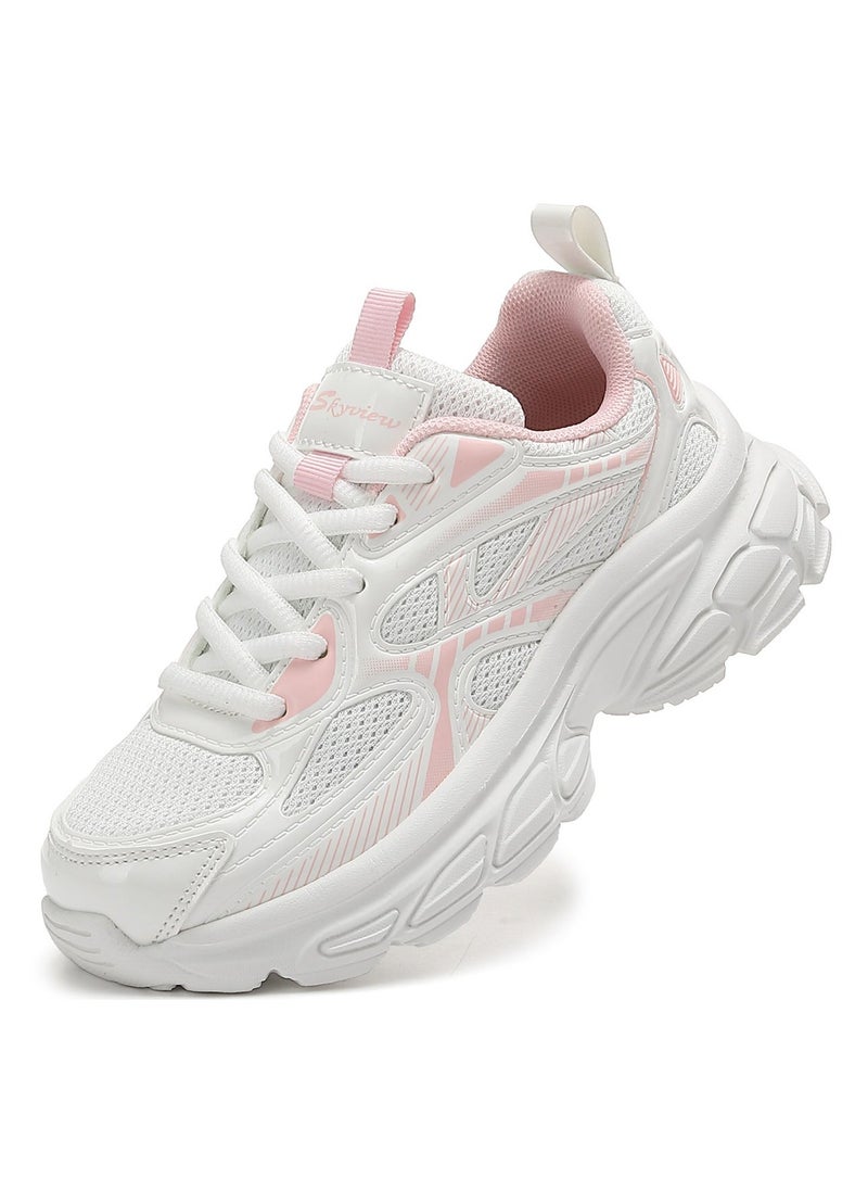 Sky View - Sky View Boys Girls Shoes Kids Sneakers Tennis Running Shoes Lace-up Unisex Lightweight Breathable Walking Shoes High Quality Glossy Material Fashin Sports Shoes For Children's - Image 1