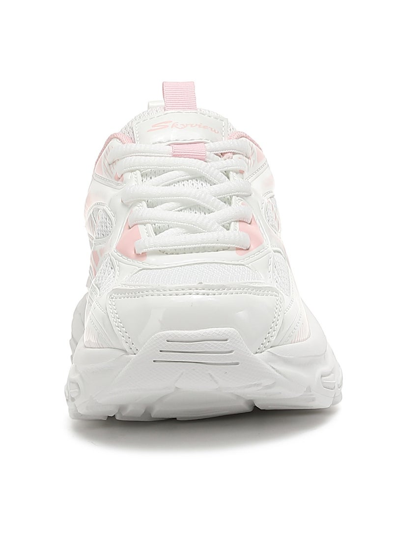 Sky View Boys Girls Shoes Kids Sneakers Tennis Running Shoes Lace-up Unisex Lightweight Breathable Walking Shoes High Quality Glossy Material Fashin Sports Shoes For Children's - Image 3