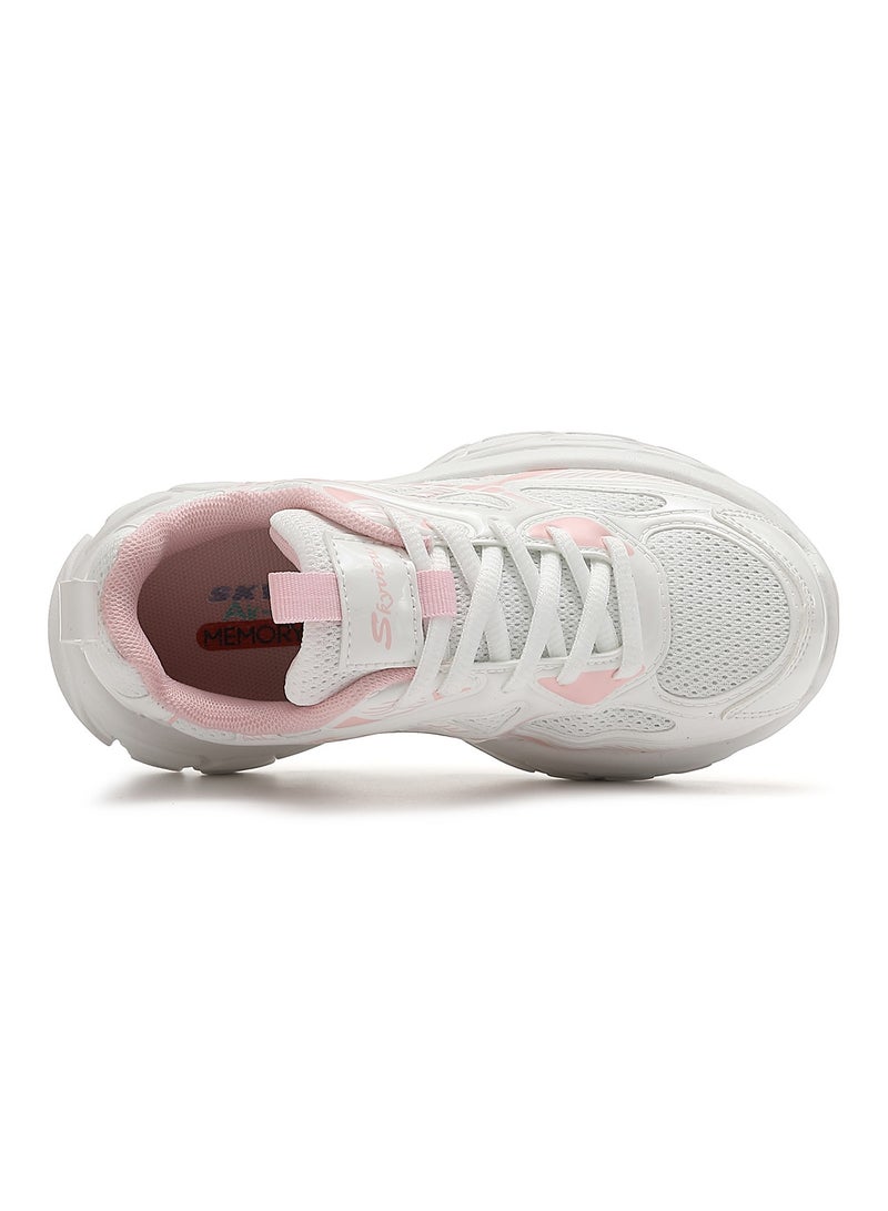 Sky View Boys Girls Shoes Kids Sneakers Tennis Running Shoes Lace-up Unisex Lightweight Breathable Walking Shoes High Quality Glossy Material Fashin Sports Shoes For Children's - Image 5
