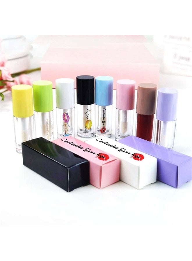 COSIDEA 14 قطعة أنابيب فارغة 6 مل لطلاء الشفاه بفرشاة كبيرة لتصنيع طلاء الشفاه بنفسك، حاويات طلاء شفاه بلون نود - Image 3