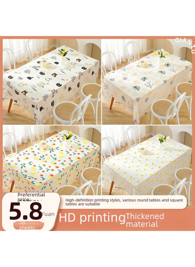 Generic - Disposable Tablecloth Kindergarten Party Ins Fresh Cartoon Printed Plastic Waterproof Tablecloth Household Square-Color:You Need To Know How To Send It On Behalf Of Others-Specifications:140 X140cm (special Thickened) - Image 1