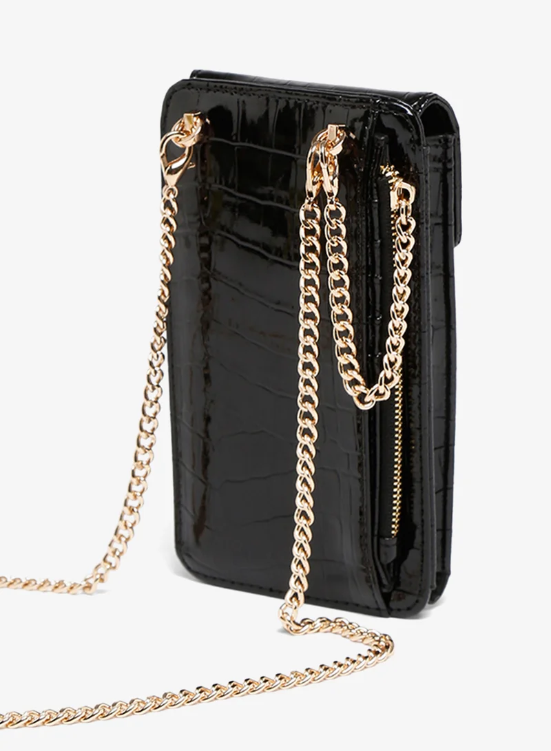 Dune London Croc-Effect Crossbody