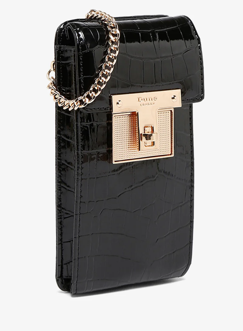 Dune London Croc-Effect Crossbody