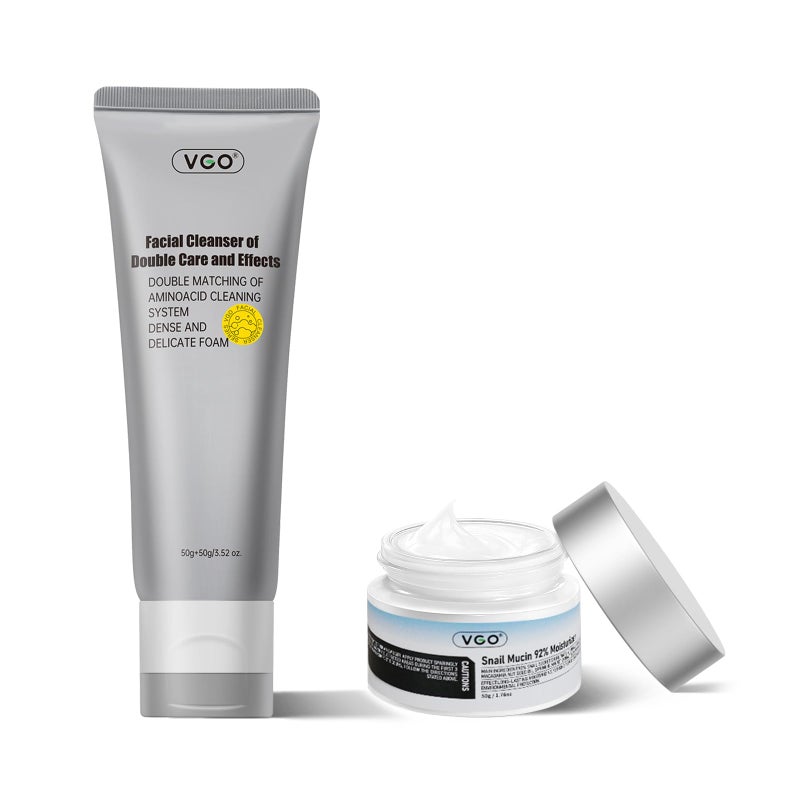VGO Snail Mucin 92% Moisturizer 1.76 FL Oz+ Face Cleanser 3.52 FL Oz - Image 1