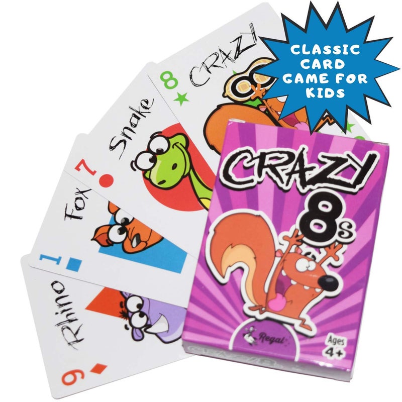 Regal Games Crazy 8's Card Game for Kids 4 5 6 7 8+ | Funny Travel Board Playing Game for Families (1 Pack) - Image 2