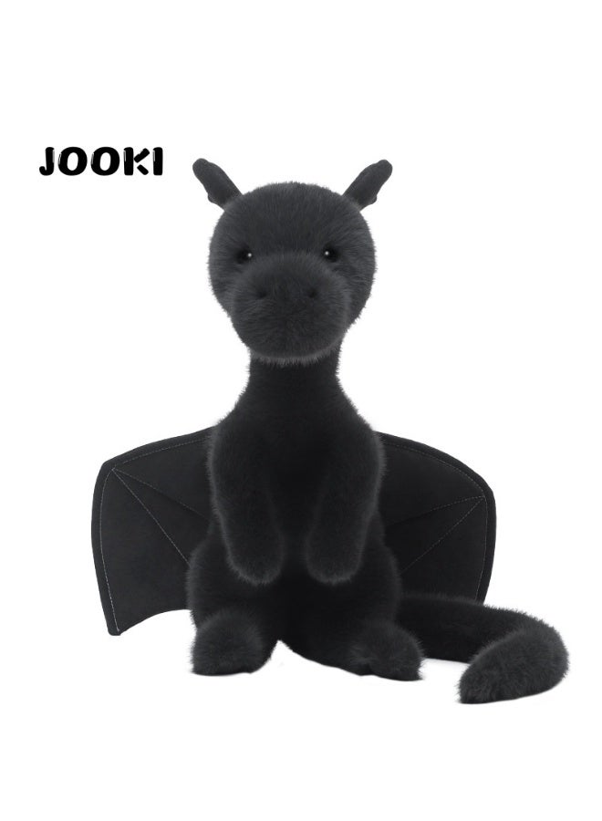 Jooki Cute Welsh Dragon Cub Black Plush Toy with PP Cotton, Comfortable Sleeping Pillow, Birthday Gift - Image 1