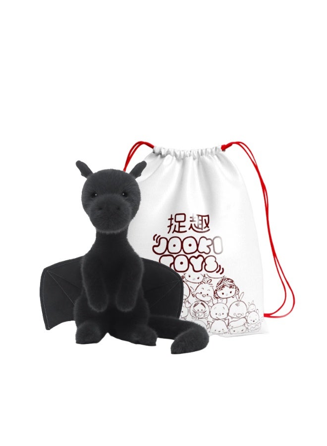 Jooki Cute Welsh Dragon Cub Black Plush Toy with PP Cotton, Comfortable Sleeping Pillow, Birthday Gift - Image 2