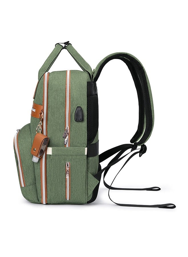Little Story - 2-In-1 Diaper Bag With Sanitizer Bottle, Keychain And Stroller Hooks - Green - Image 1