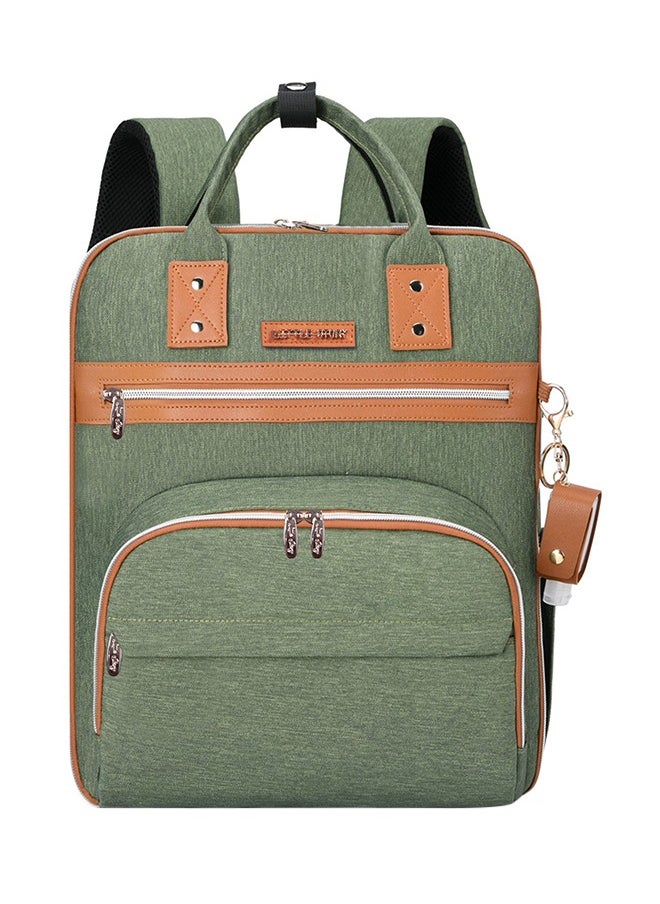Little Story - 2-In-1 Diaper Bag With Sanitizer Bottle, Keychain And Stroller Hooks - Green - Image 1