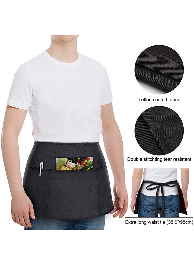 Short Half Chef Waiter Apron with Multiple Pockets - Image 3