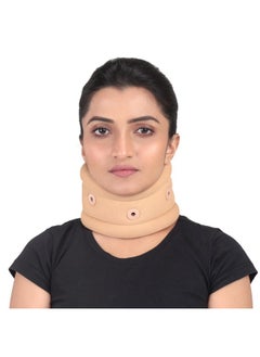 AGARO AGARO Cervical Collar Spondylitis Neck Support, Adjustable Neck Brace With Extra Support, Relieves Pain, Stress & Pressure in Spine, Inflatable Neck Stretcher Collar Device, Large, Beige  - Image 1