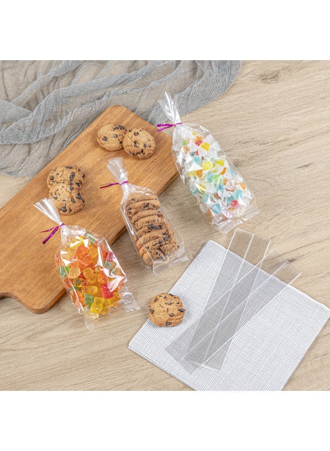 Restaurantware Bag Tek 2 x 8.25 Inch Gusset Bags, 100 Heat Sealable Candy Bags - Food Safe, Package Popcorn or Cookies, Clear Plastic Treat Bags, For Party Favors, Snacks, or Baked Goods, - Image 4