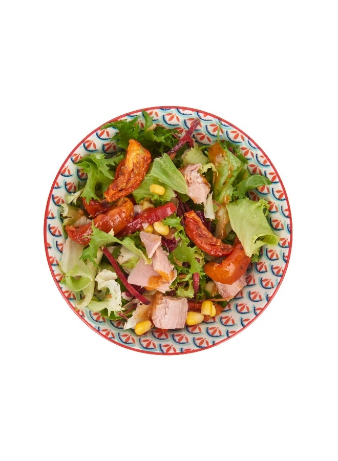 KitchenCraft Geometric Design Food Safe Ceramic Bowl Green and Red 15.7 cm KCBOWL31 - Image 3