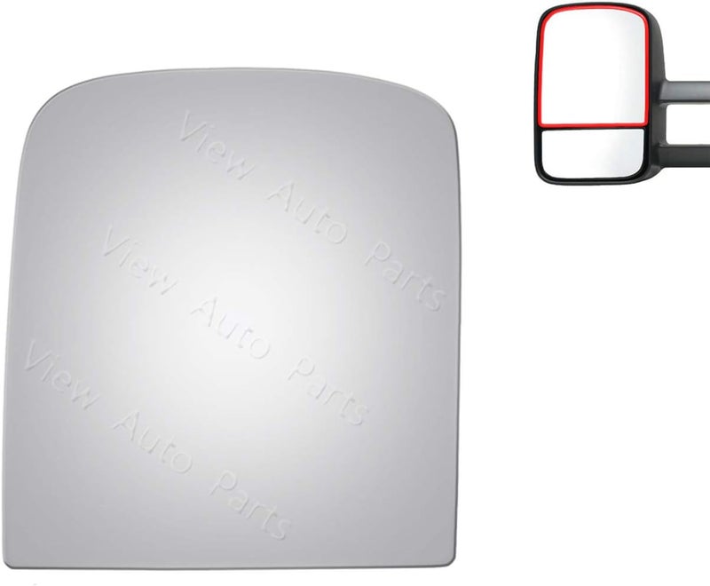 WLLW Replacement Mirror Glass for Chevy GMC Tahoe, Silverado, Sierra, Yukon, Avalanche, Escalade - Driver Side (Upper Flat) - Image 2