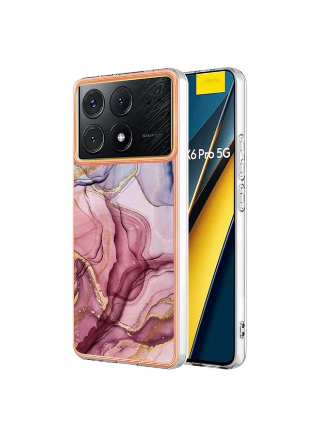Case For Xiaomi Poco X6 Pro / Redmi K70E Electroplating Marble Dual-side IMD TPU Phone Case