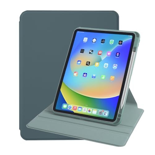 Arctic Fox Smart Folio Rotating Cover Case for iPad Air 11 inch M3/M2 2025/2024, iPad Air 5th/4th Gen Case 10.9 Inch, 360 Degree Rotation Protective Stand Cover Clear Back (Green) - Image 2