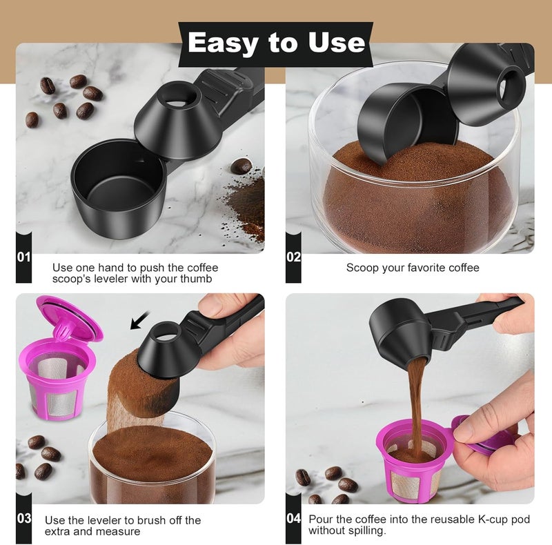 Lov Sprout Coffee Scoop & Funnel for Reusable K Cup Refillable Coffee Pods, Coffee Measuring Scoop 2 Tablespoon Capacity (2 Pack) - Image 4