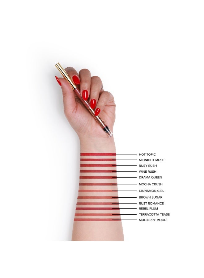 فور إيفر52 Forever52 Sensational Matte Lip Liner with Smudging Brush Rebel Plum - SML010 - Image 3