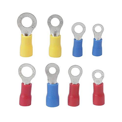 Rpi shop - Copper Wire Lug, Battery Cable Ends Eyelets Crimp Tubular Ring Terminals Connectors, Insulated, Fit Cable Size:2.5 Sqmm Bolt Mouth Size: 5.2mm pack of 100 Pcs - Image 5