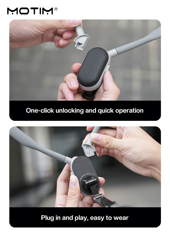 Motim Magnetic Neck Phones Mount, Neck Cell Phone Holder, Hanging on Neck POV/Vlog Selfie Mount Hand Free, Necklace Phone Strap Mount Holder, Video Recording for iPhone 16/15/14/13/12 and Samsung/Huawei/Xiaomi Android Phones etc  - Image 5
