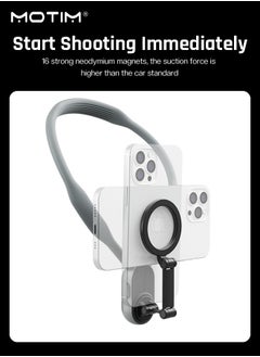 Motim Magnetic Neck Mount for Phones, Neck Cell Phone Holder, Hanging on Neck POV/Vlog Selfie Mount Hand Free, Necklace Phone Strap Mount Holder, Video Recording for iPhone 16/15/14/13/12 and Android Phones  - Image 3
