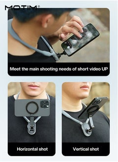 Motim Magnetic Neck Mount for Phones, Neck Cell Phone Holder, Hanging on Neck POV/Vlog Selfie Mount Hand Free, Necklace Phone Strap Mount Holder, Video Recording for iPhone 16/15/14/13/12 and Android Phones  - Image 4