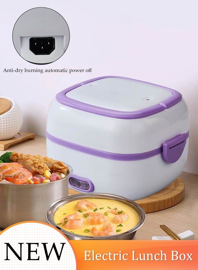 Self Cooking Electric Lunch Box Multi-Function Portable Food Warmer for On-The-Go Stainless Steel Food Warmer Lunchbox Containers Self Heating Bento Box for Home Office  - Image 1