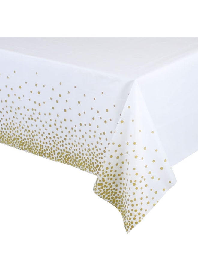 Generic - Dot Disposable Tablecloth Gold And Silver Coffee Wave Dot Rose Gold Bronzing Dot Tablecloth 54x108in-Color:Red-gradient Dot 1.37x 2.74 Meters - Image 1