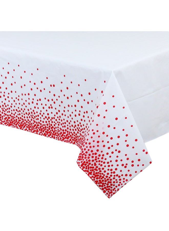 Generic - Dot Disposable Tablecloth Gold And Silver Coffee Wave Dot Rose Gold Bronzing Dot Tablecloth 54x108in-Color:Red-gradient Dot 1.37x 2.74 Meters - Image 1