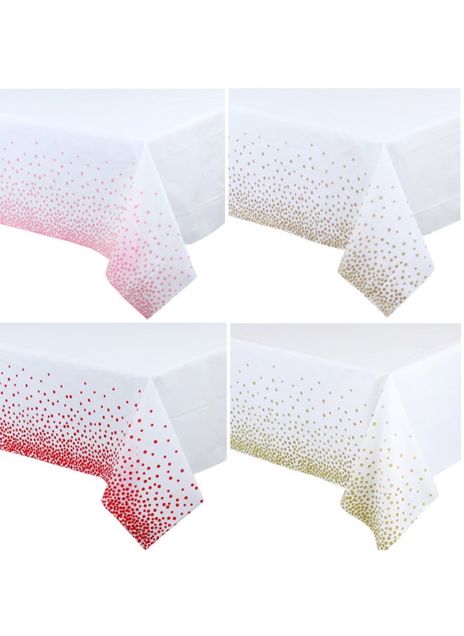 Generic - Dot Disposable Tablecloth Gold And Silver Coffee Wave Dot Rose Gold Bronzing Dot Tablecloth 54x108in-Color:Red-gradient Dot 1.37x 2.74 Meters - Image 1