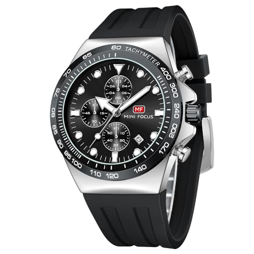 MF MINI FOCUS MINI Focus Men Watches Business Sport Wrist Watch (Chronograph/Waterproof/Luminous/Calendar) Silicon Band Fashion Casual Watches for Men - Image 1