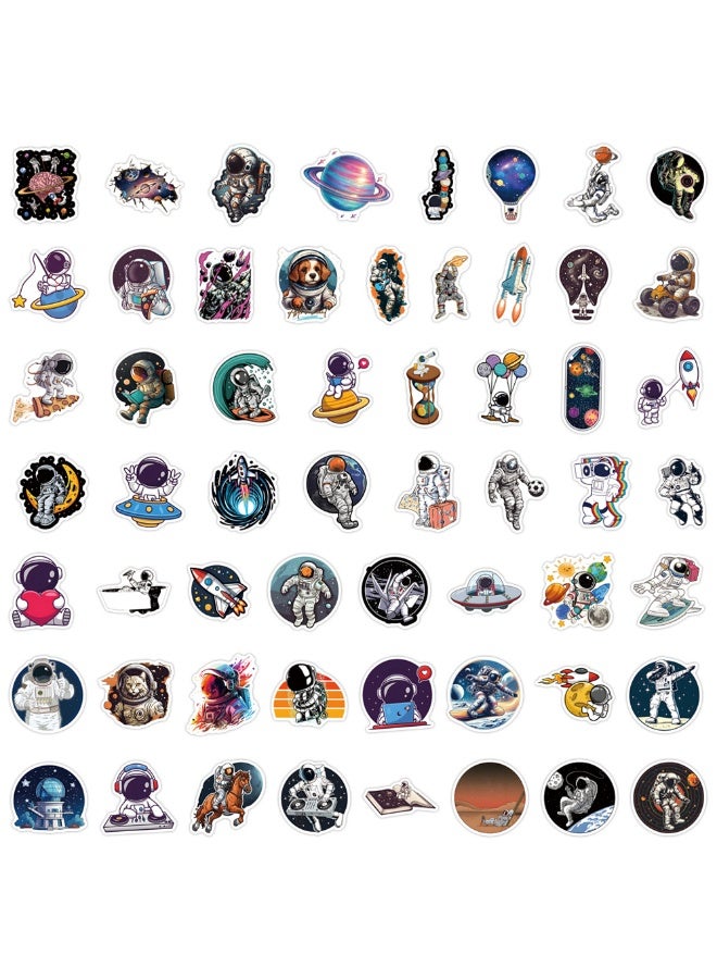 55 Pcs Cartoon Astronaut Stickers for Kids Cool Space Water Bottle Laptop Decals Teens Adults Astronaut Lovers Waterproof Vinyl Sticker Phone Case Luggage Skateboard Scrapbook - Image 3