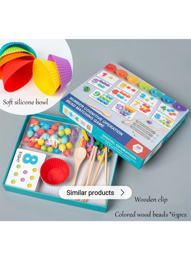i diD Math Learning Toy for Toddlers & Kids (3-6 Yrs) | Number Counting, Color Sorting, & Fine Motor Skills Practice | Educational Stem Activity Game with Beads, Tongs, & Cards - Image 4
