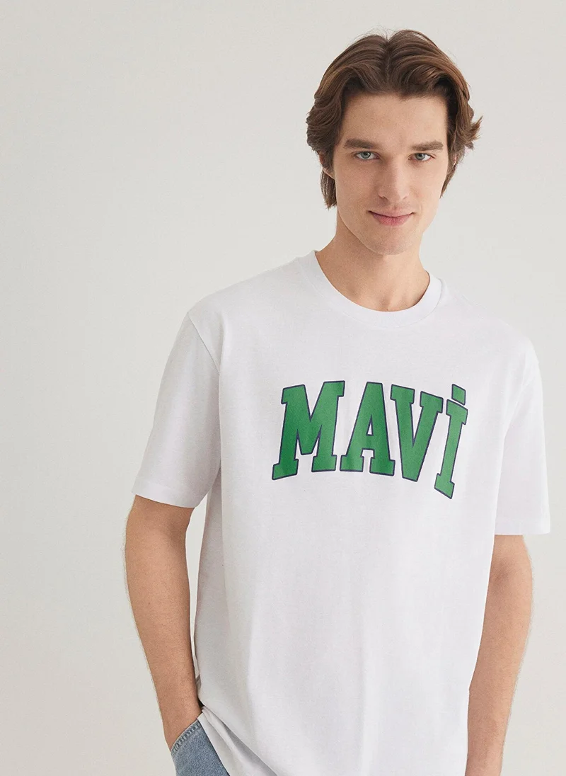 مافي Mavi Logo Printed White T-Shirt