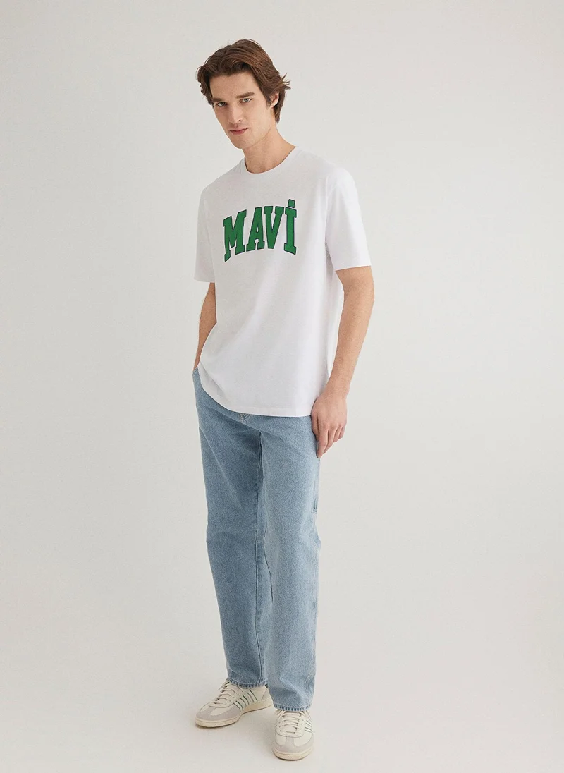 مافي Mavi Logo Printed White T-Shirt
