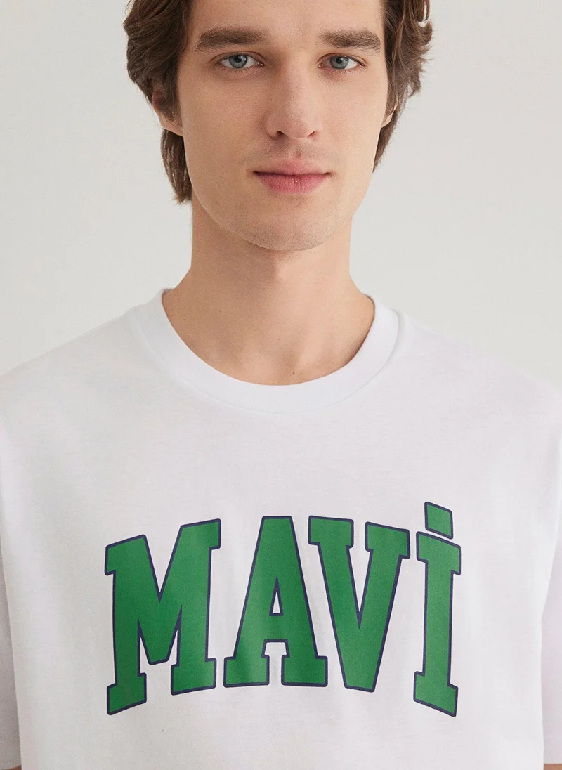 مافي Mavi Logo Printed White T-Shirt