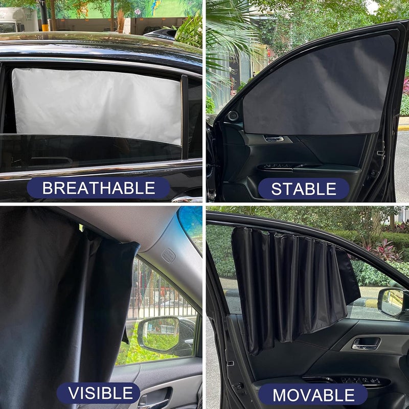 MERTTURM Car Sun Shade for Side Window, Premium Magnetic Car Curtain to Block Over 99% UV RAYS & HEAT, Car Window Shades for Baby/Kid/Pet, Easy to Install, Universal Fit SUV Truck, Front Window[2PACK] - Image 5