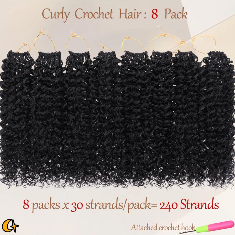 Beverlee Kinky Crochet Hair - 12 Inch Curly, Wavy & Yanky Twist Synthetic Pre Looped Crochet Hair for Black Women - 8 Packs - Image 5